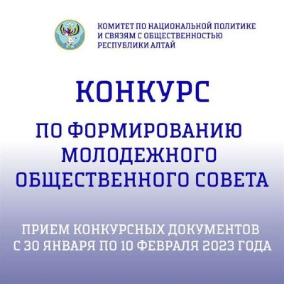 Комитет по национальной политике и связям с общественностью Республики Алтай объявляет конкурс по формированию Молодежного общественного совета