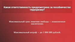 Терроризм представляет реальную угрозу национальной безопасности страны